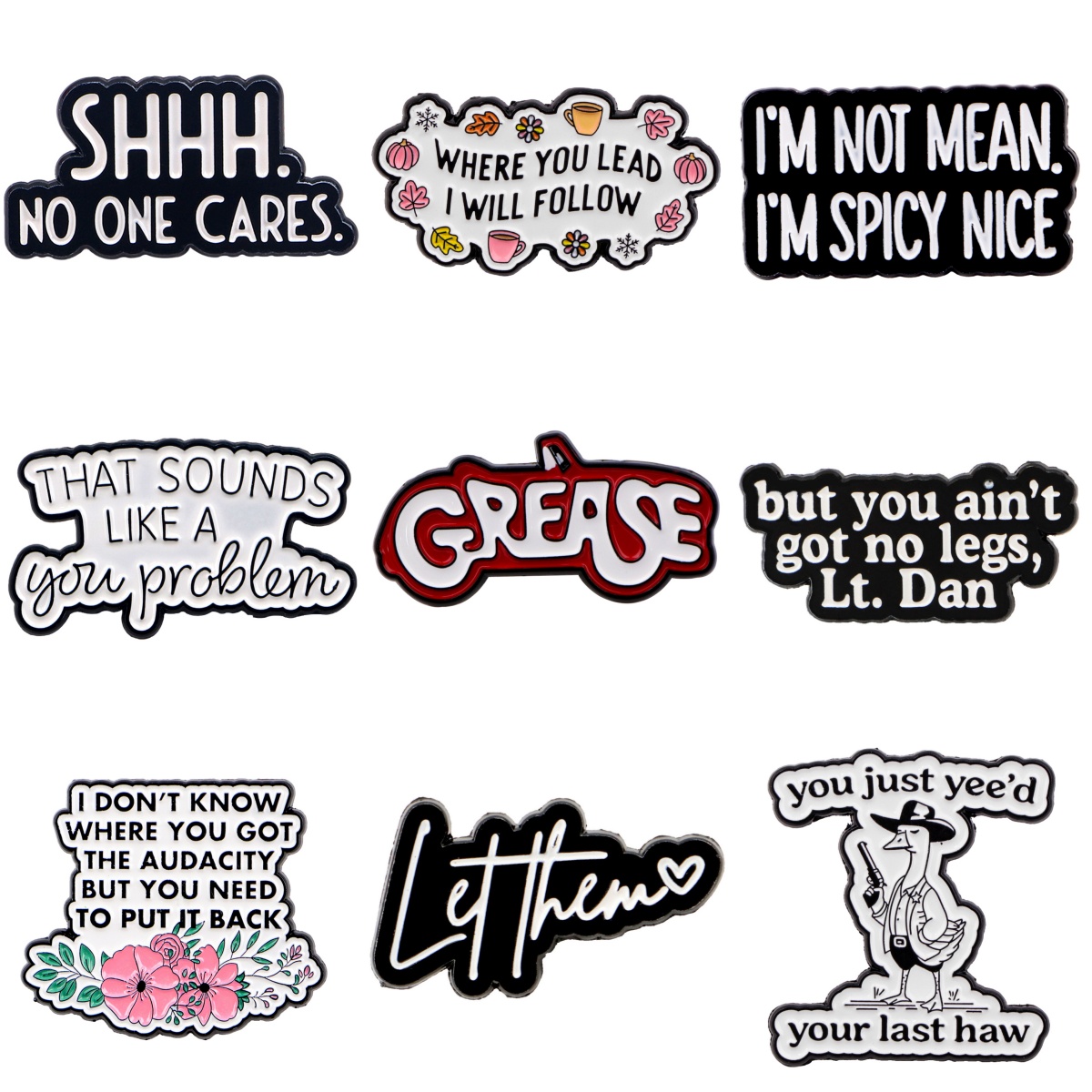 Embroidery Initials - I DON'T KNOW Brooches For Women