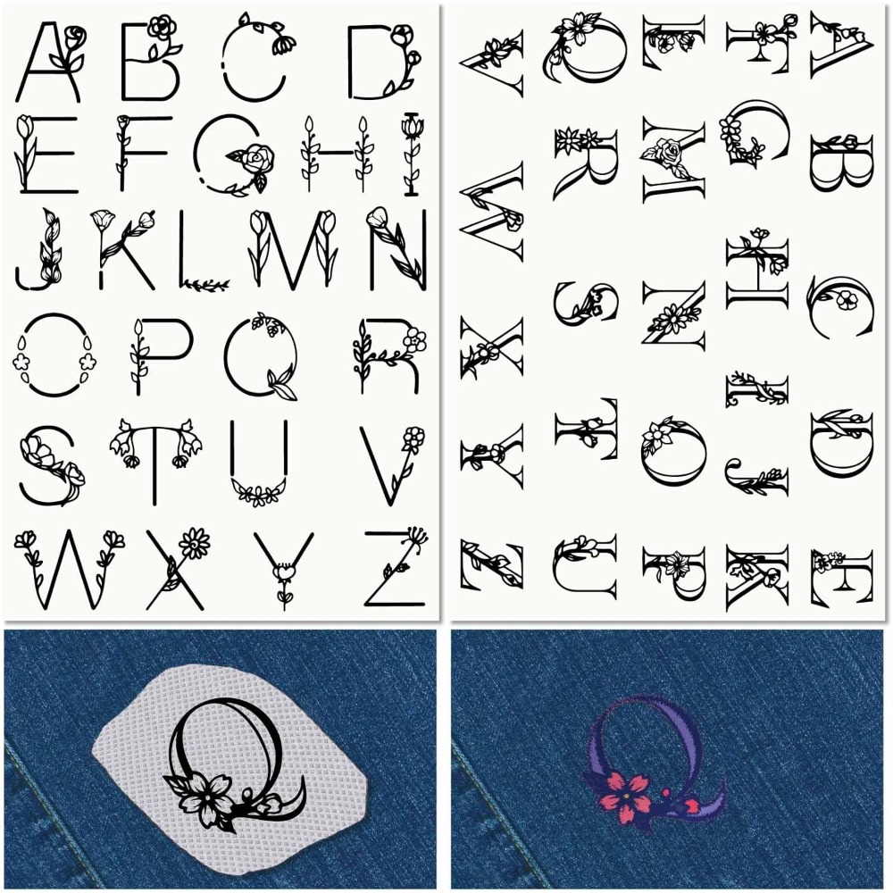 Embroidery Kit - Letter A-Z Water Soluble Embroidery Stabilizers