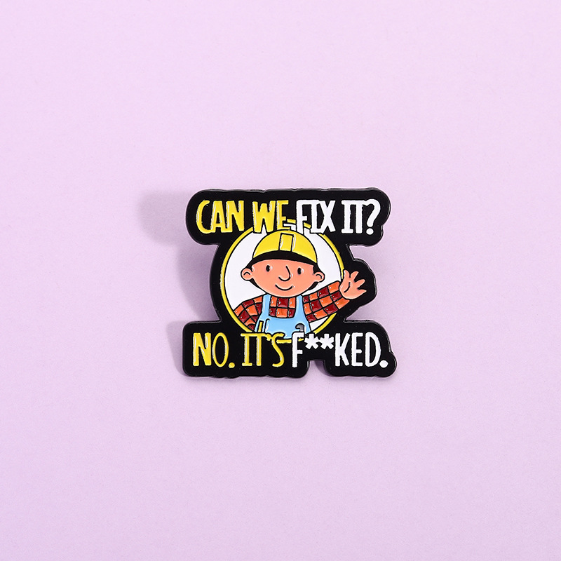 Embroidery Initials - Fun Character Alphabet Badge Enamel Pins