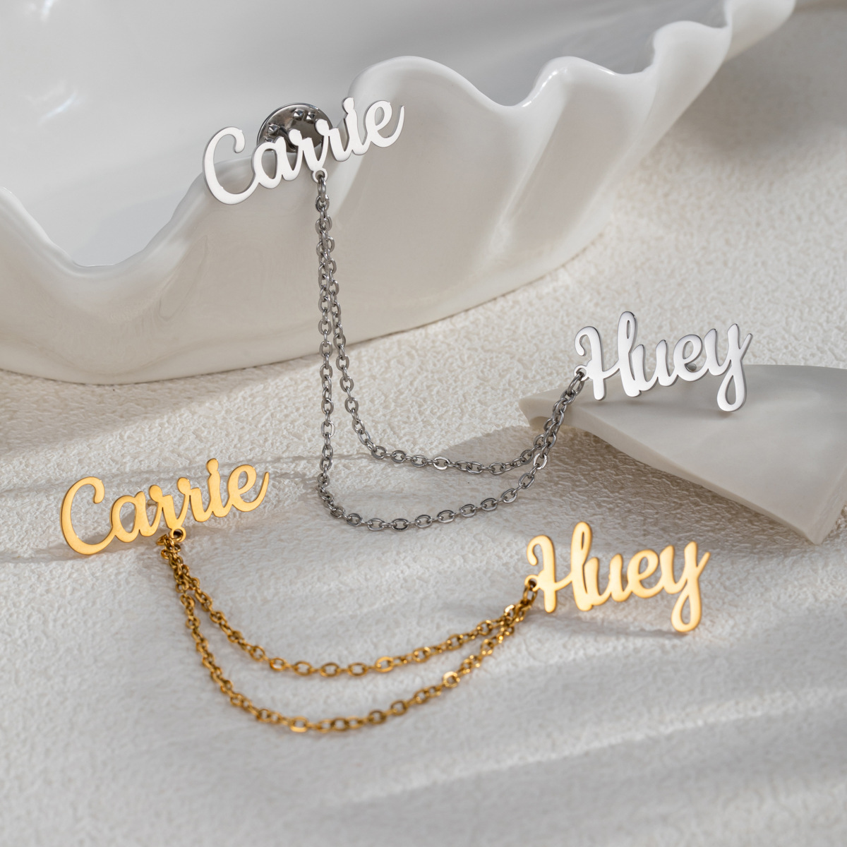 Embroidery Initials - Fashion 2 Names DIY Customized Pins