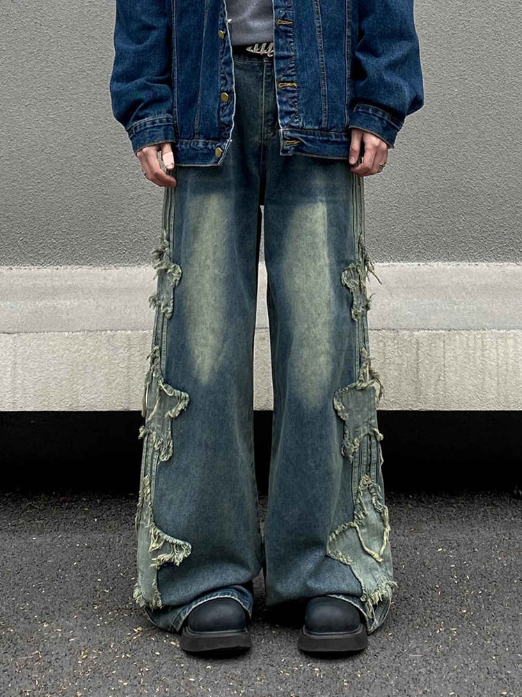 Embroidery On Jeans - 2026 Ropa Y2K Streetwear Star Patch