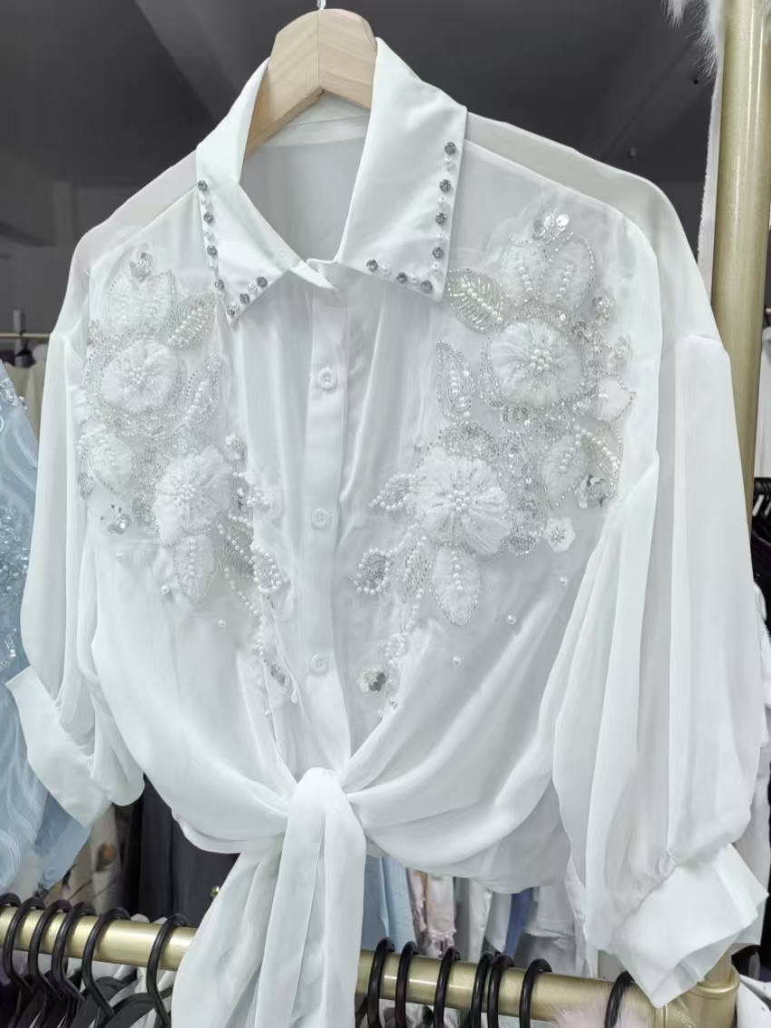 Embroidery Cardigan - Streetwear Summer Sunscreen Blouses Shirts for