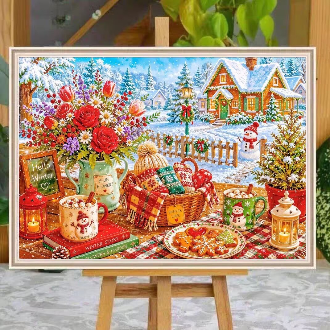 Embroidery Tas - 9CT 14ct Winter Printed Kits Cross