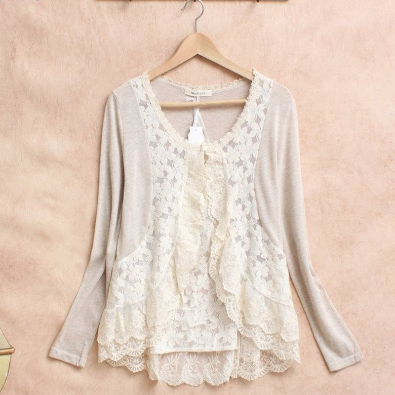 Spring Mori Girl Sweet Shirt W - Embroidery Cardigan ulasan dan harga