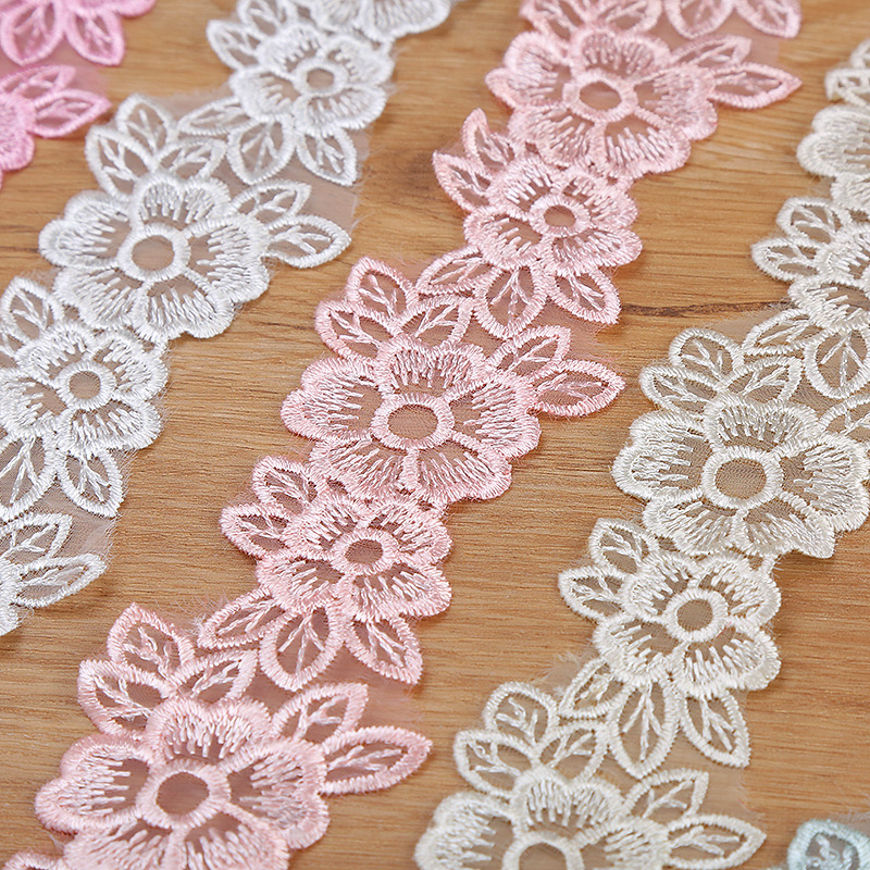 5CM Width Embroidered Organza  - Embroidery Flower Pattern ulasan dan harga