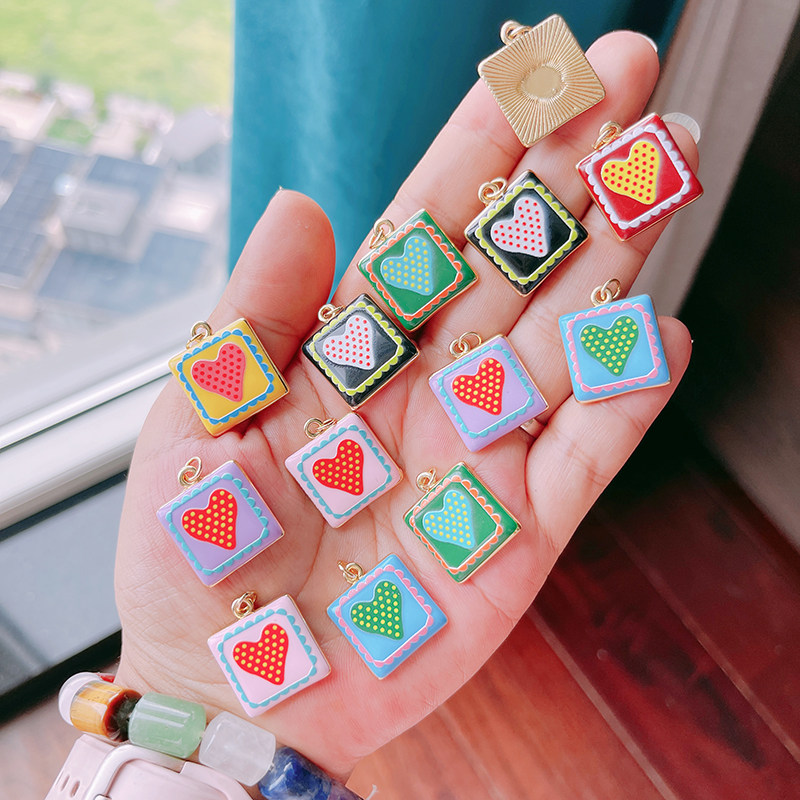 Lot 2pcs Trendy Heart Star Cha - Embroidery Charm ulasan dan harga