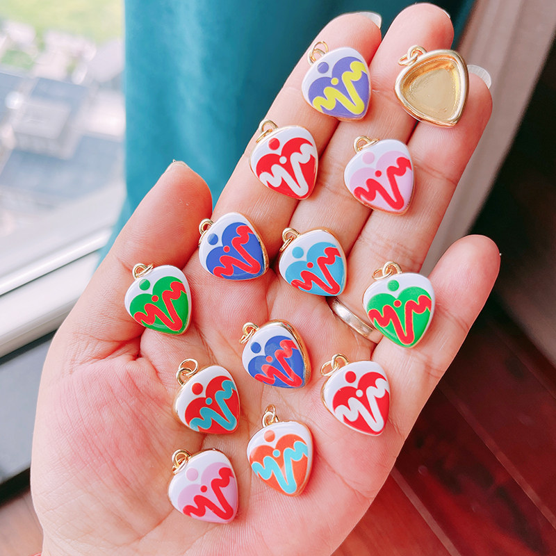 Lot 2pcs Trendy Heart Star Cha - Embroidery Charm ulasan dan harga