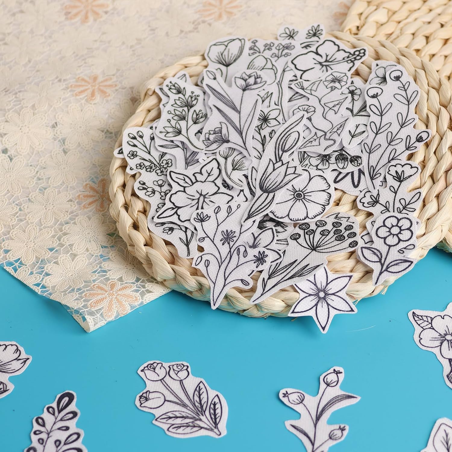 50Pcs Water Soluble Embroidery - Embroidery Flower Pattern ulasan dan harga
