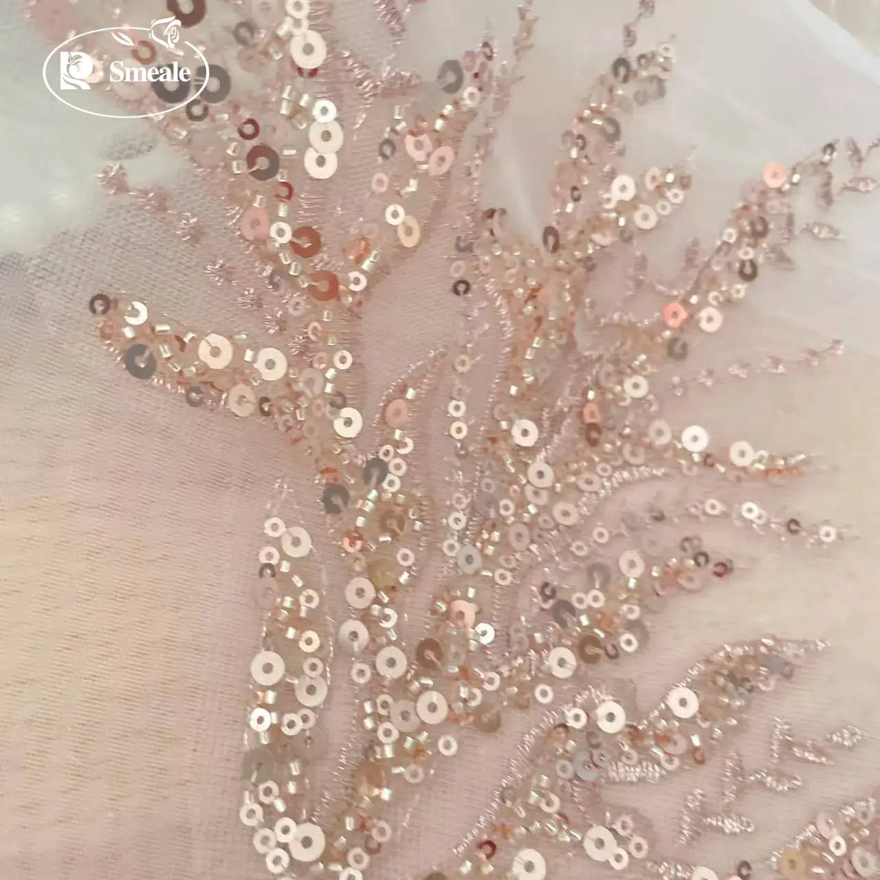 5Pair-2Pair.Rose Gold Sequin T - Embroidery Flower Pattern ulasan dan harga