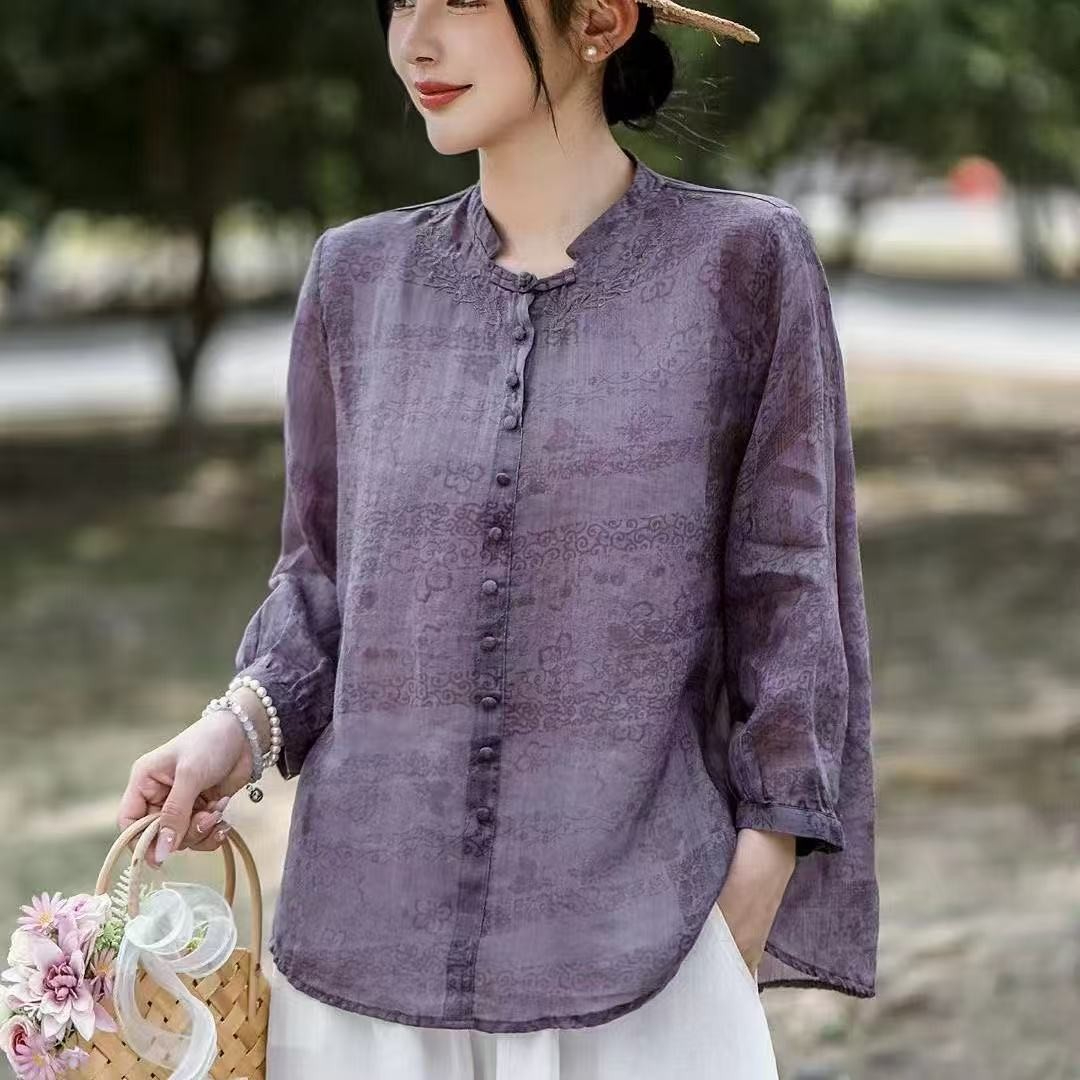 Elegant Harajuku Slim Fit Fema - Embroidery On Shirt ulasan dan harga
