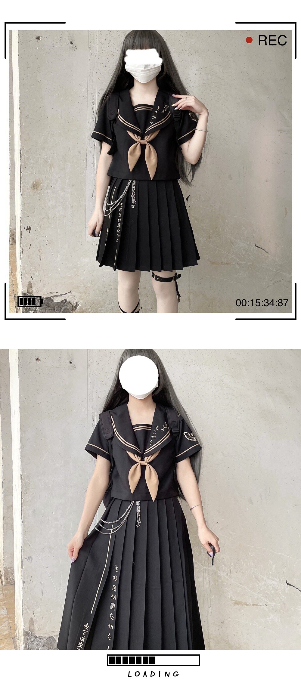 Girl JK Sailor Suit Two Piece  - Embroidery Uniform ulasan dan harga