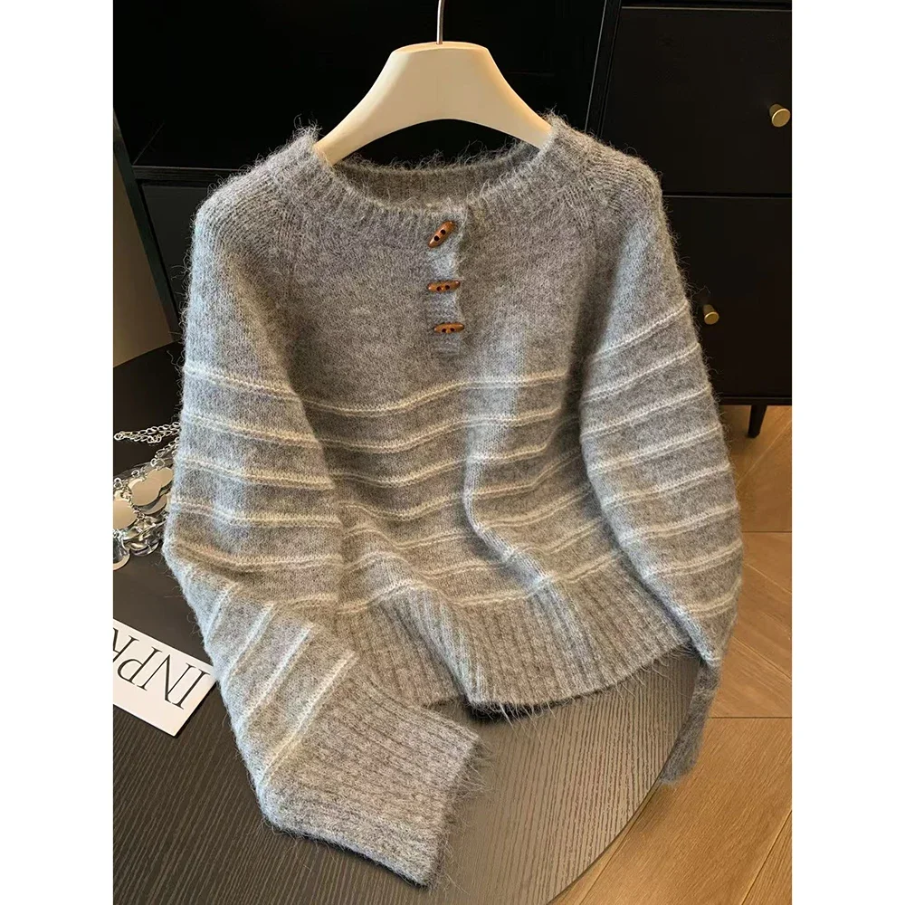 Autumn Winter Women's Striped  - Embroidery Fashion ulasan dan harga