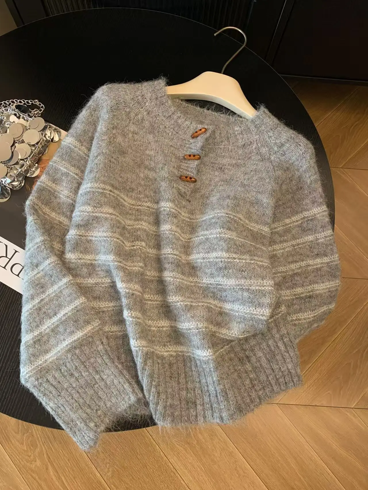 Autumn Winter Women's Striped  - Embroidery Fashion ulasan dan harga
