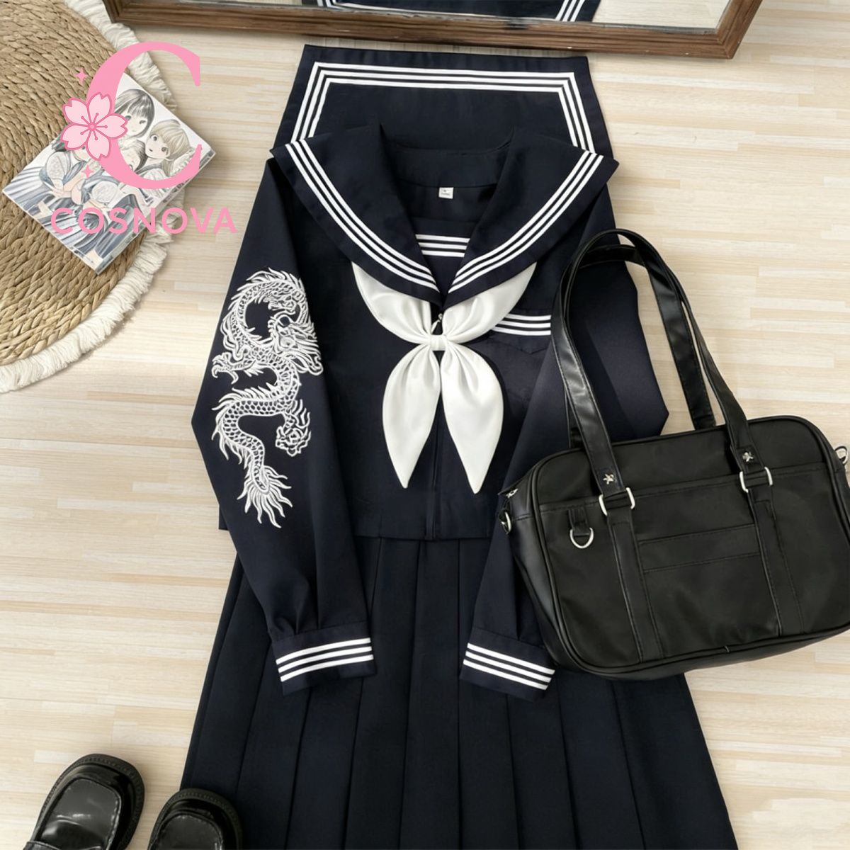 Japanese Dark Goth Punk Sailor - Embroidery Uniform ulasan dan harga