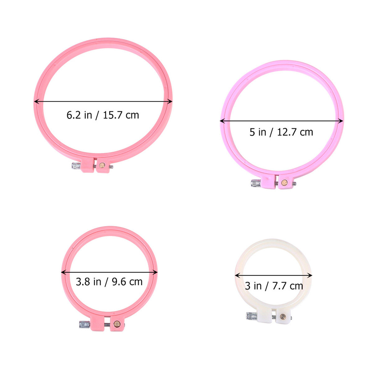 4Pcs Cross Stitch Hoops Adjust - Embroidery Ring Sizes ulasan dan harga