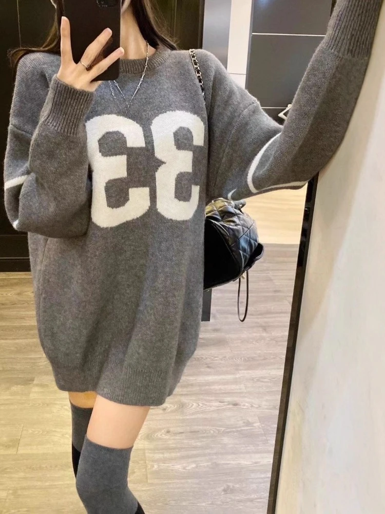 Y2K Vintage Knitted Sweater Wo - Embroidery Fashion ulasan dan harga