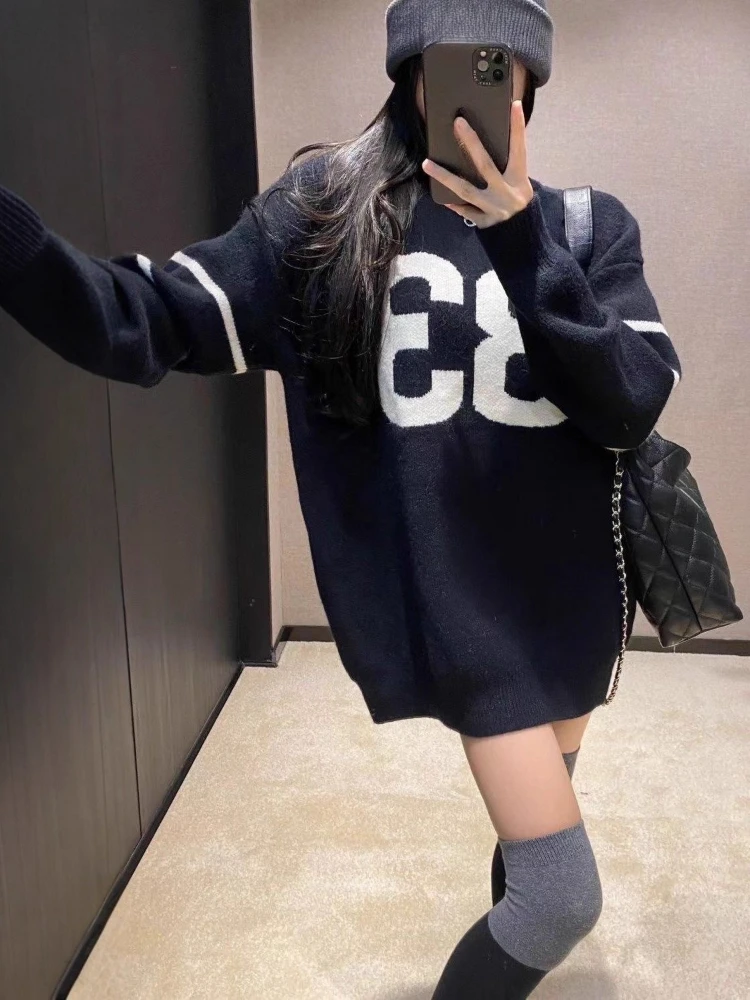 Y2K Vintage Knitted Sweater Wo - Embroidery Fashion ulasan dan harga