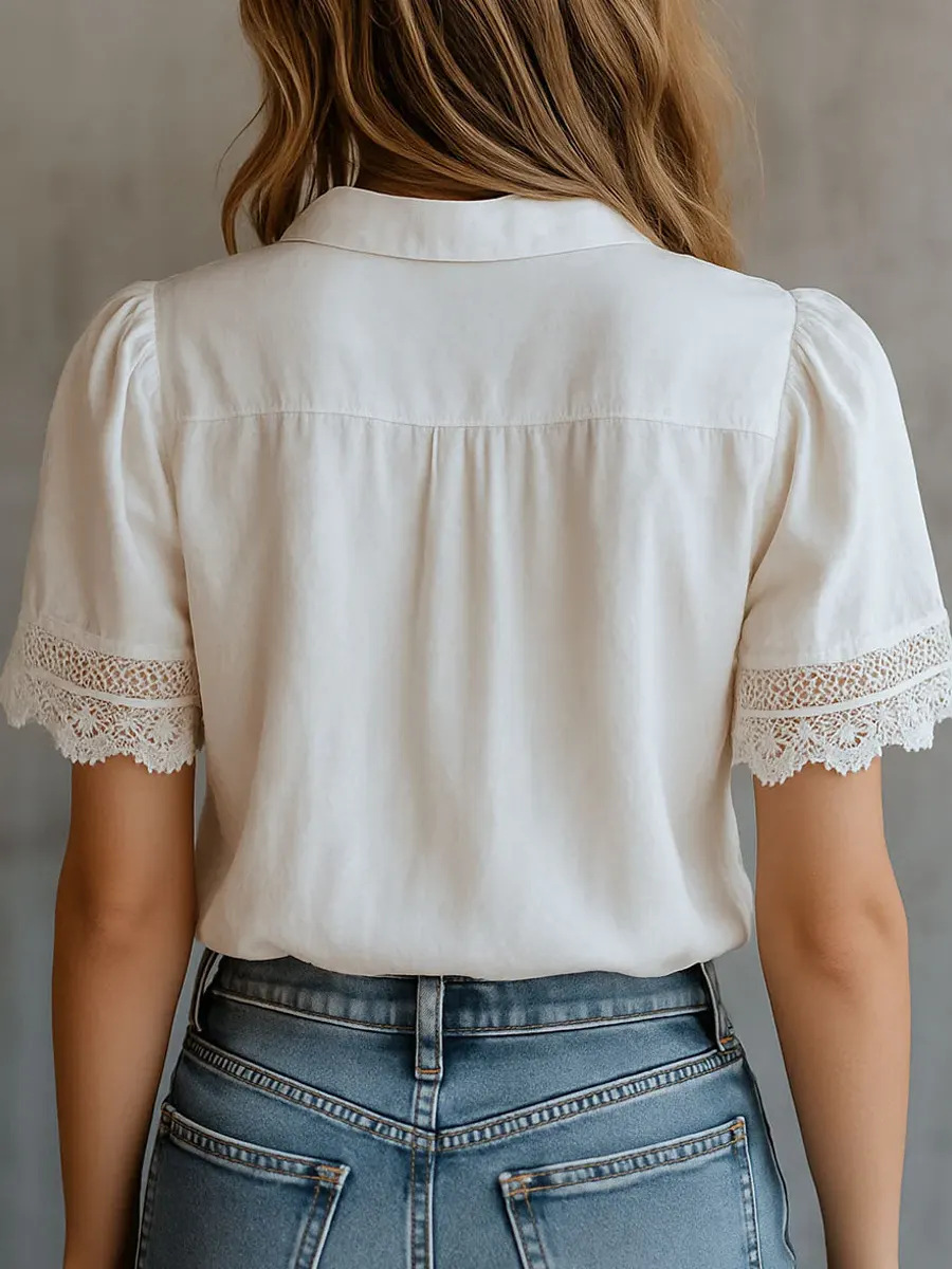 Elegant Women's Shirts Casual  - Embroidery On Shirt ulasan dan harga