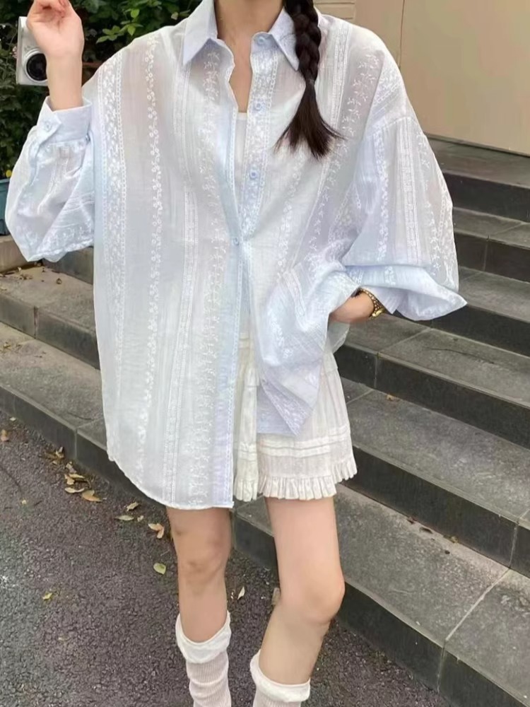 Hot Fashion Lazy Style Spring  - Embroidery On Shirt ulasan dan harga