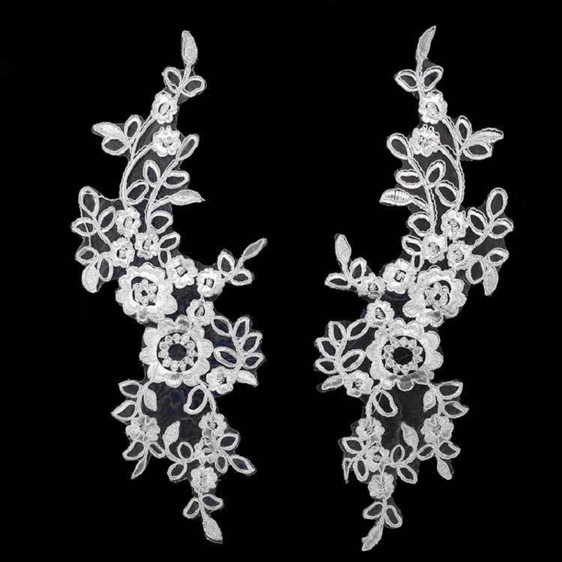 1 Pair Embroidery on the flowe - Embroidery Flower Pattern ulasan dan harga