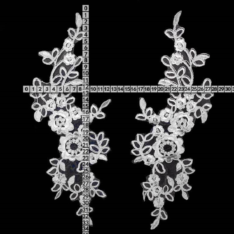 1 Pair Embroidery on the flowe - Embroidery Flower Pattern ulasan dan harga