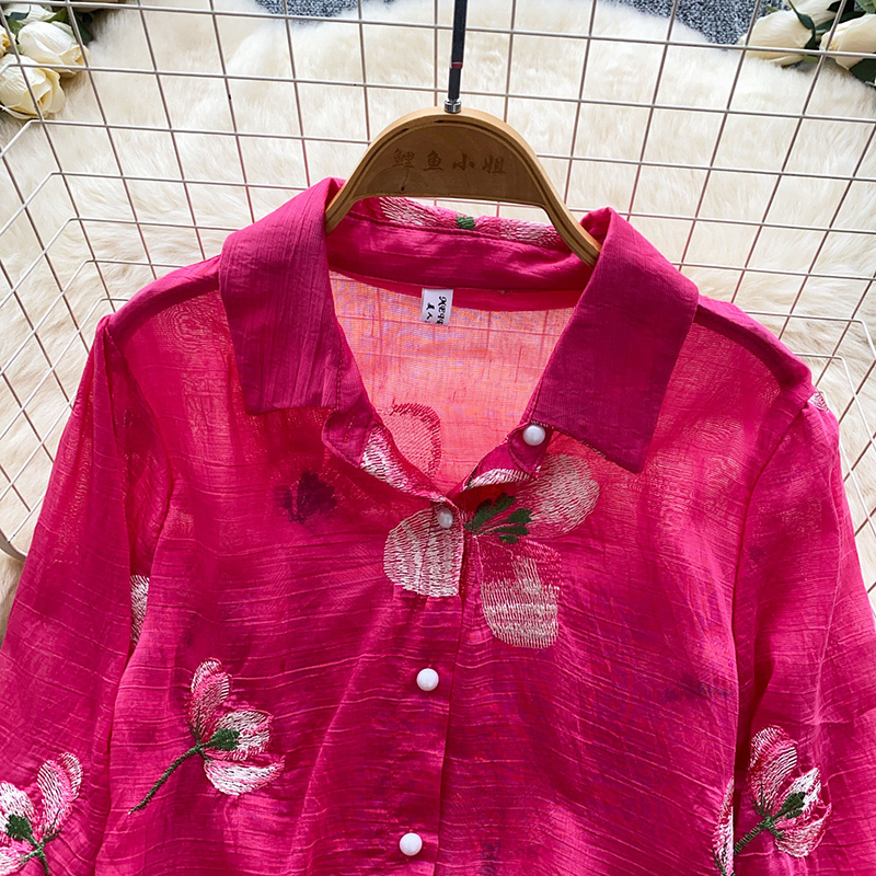 Korean Style Floral Embroidere - Embroidery Cardigan ulasan dan harga