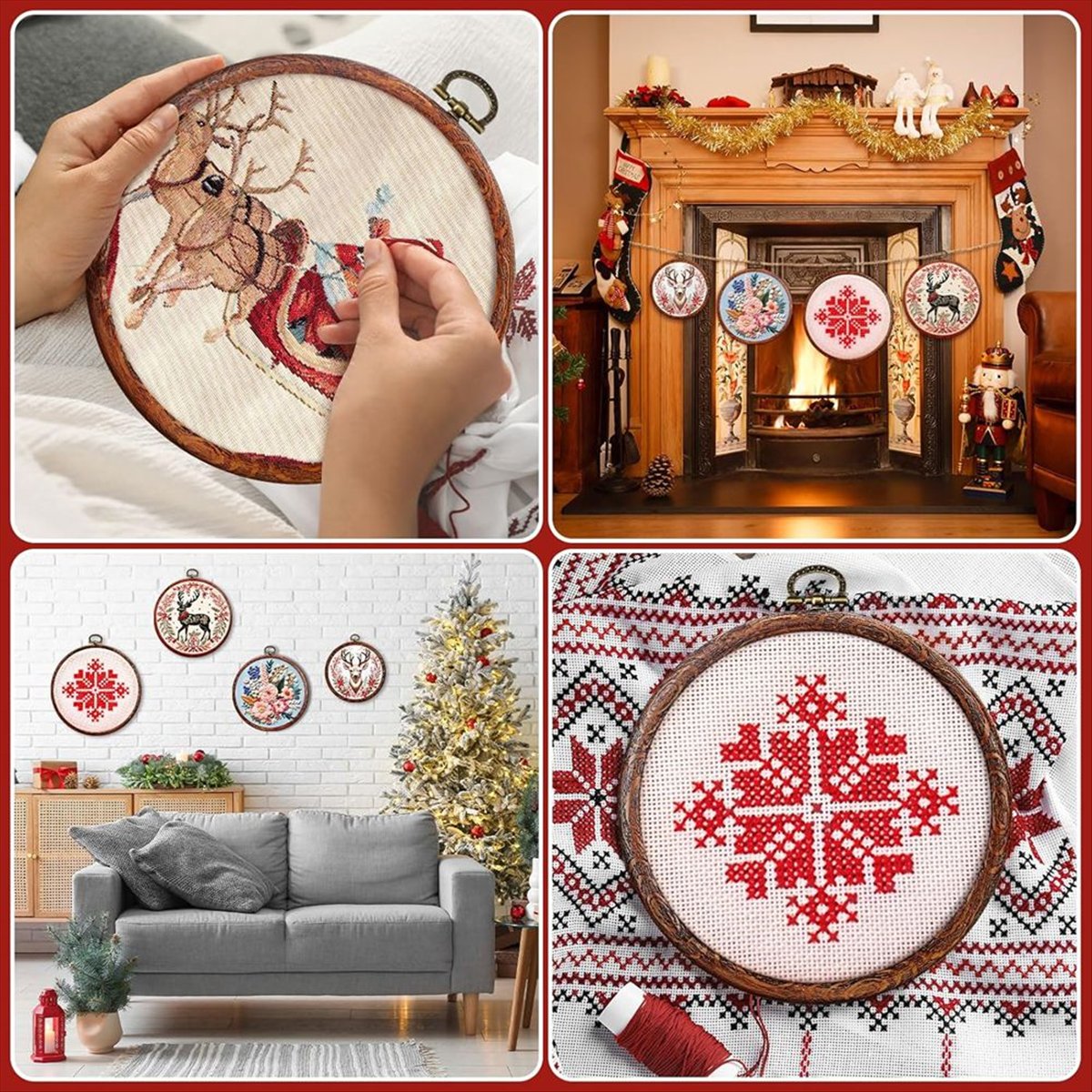 6 Size Imitated Wood Round Emb - Embroidery Ring Sizes ulasan dan harga