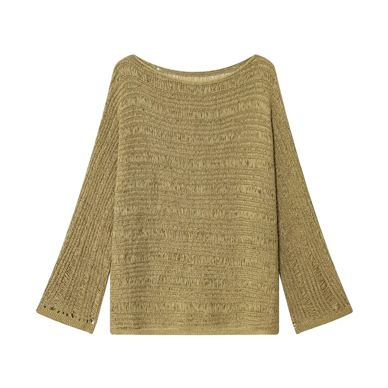 Vintage Boat Neck Knit Sweater - Embroidery Fashion ulasan dan harga