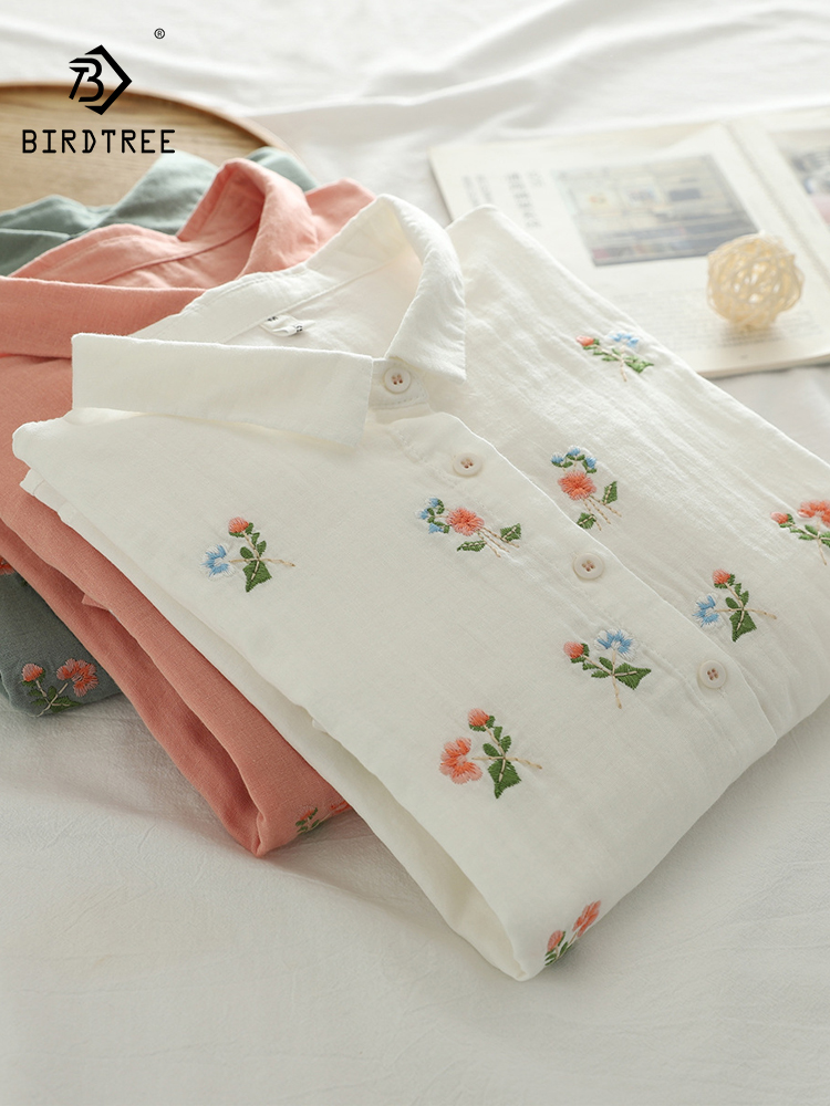 New 2025 Summer Cotton Yarn 3/ - Embroidery On Shirt ulasan dan harga