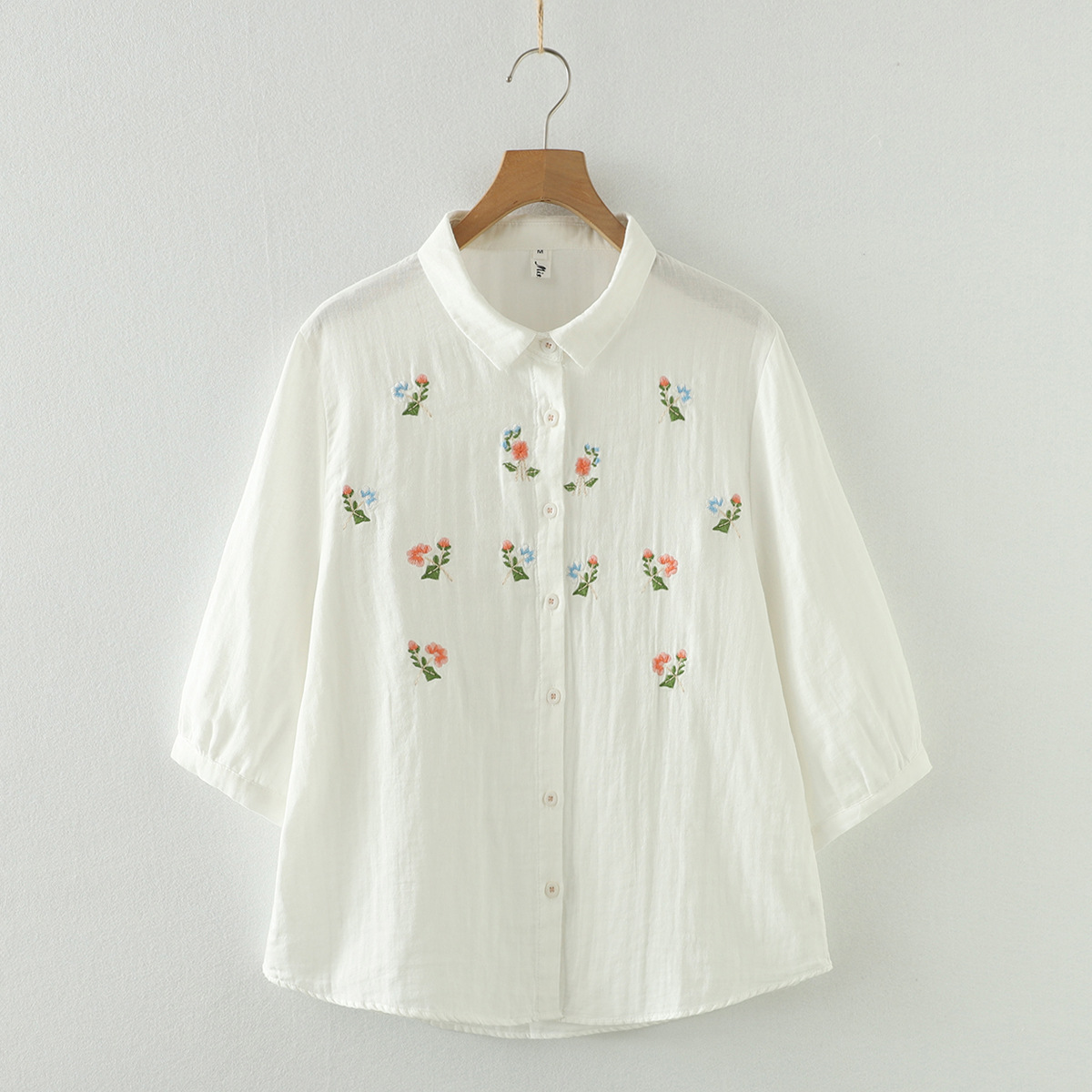 New 2025 Summer Cotton Yarn 3/ - Embroidery On Shirt ulasan dan harga