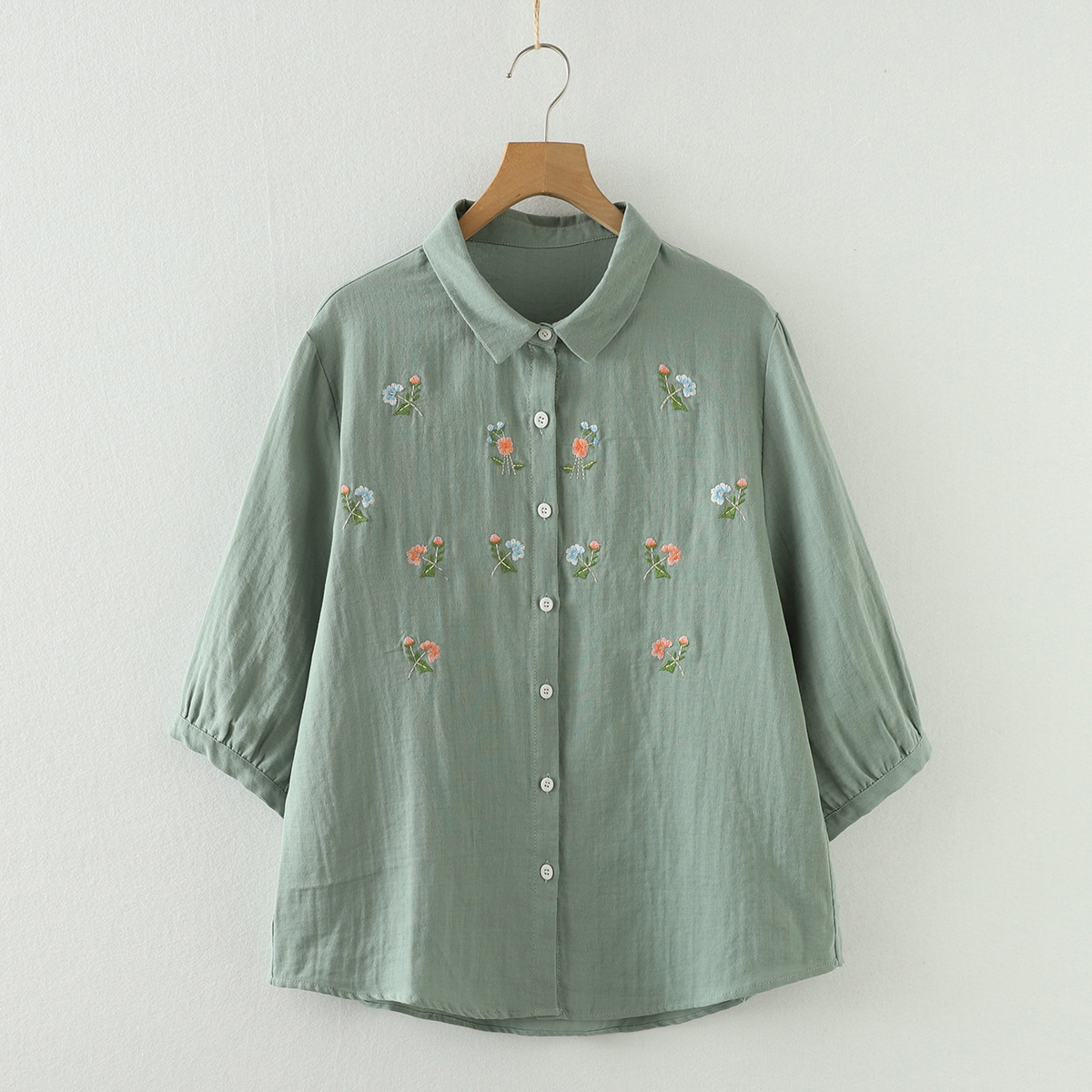New 2025 Summer Cotton Yarn 3/ - Embroidery On Shirt ulasan dan harga