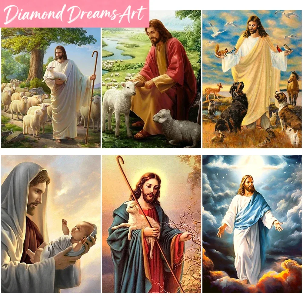 Frameless，DIY Christian Diamon - Embroidery Jesus ulasan dan harga