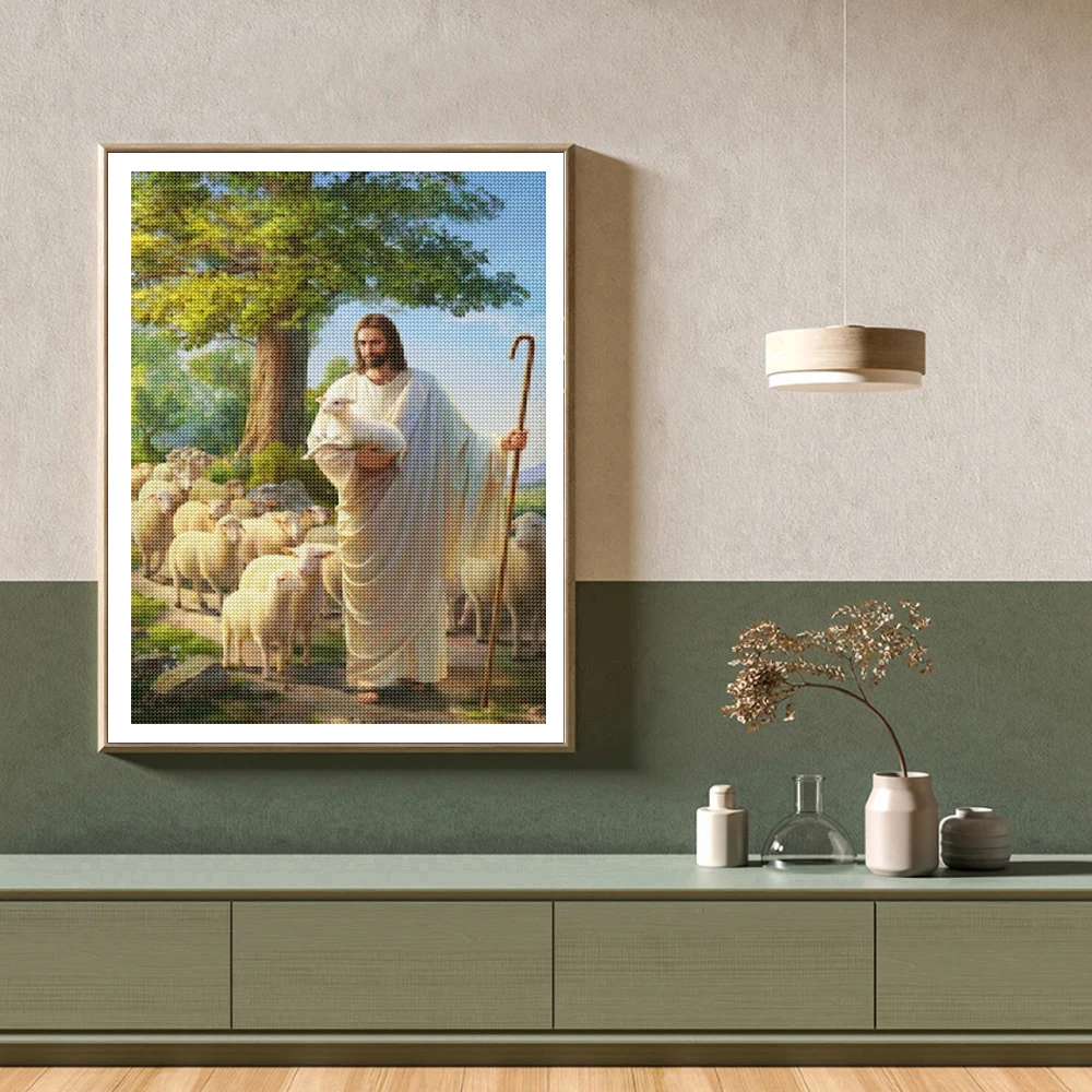 Frameless，DIY Christian Diamon - Embroidery Jesus ulasan dan harga