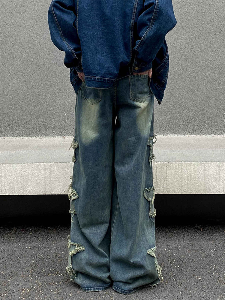 2026 Ropa Y2K Streetwear Star  - Embroidery On Jeans ulasan dan harga