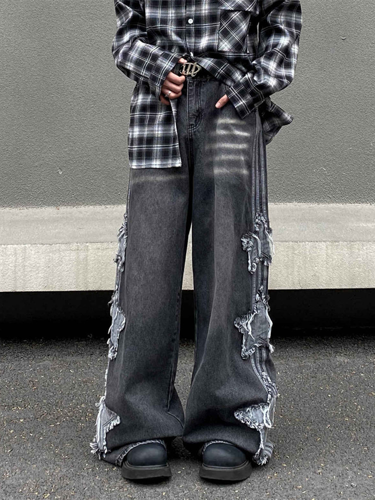 2026 Ropa Y2K Streetwear Star  - Embroidery On Jeans ulasan dan harga