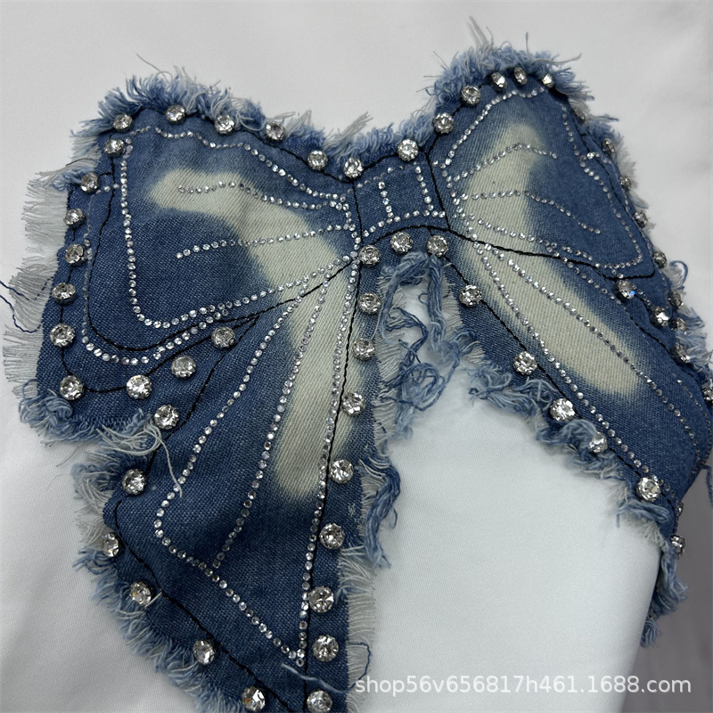 New Spring Summer Loose Women  - Embroidery On Jeans ulasan dan harga