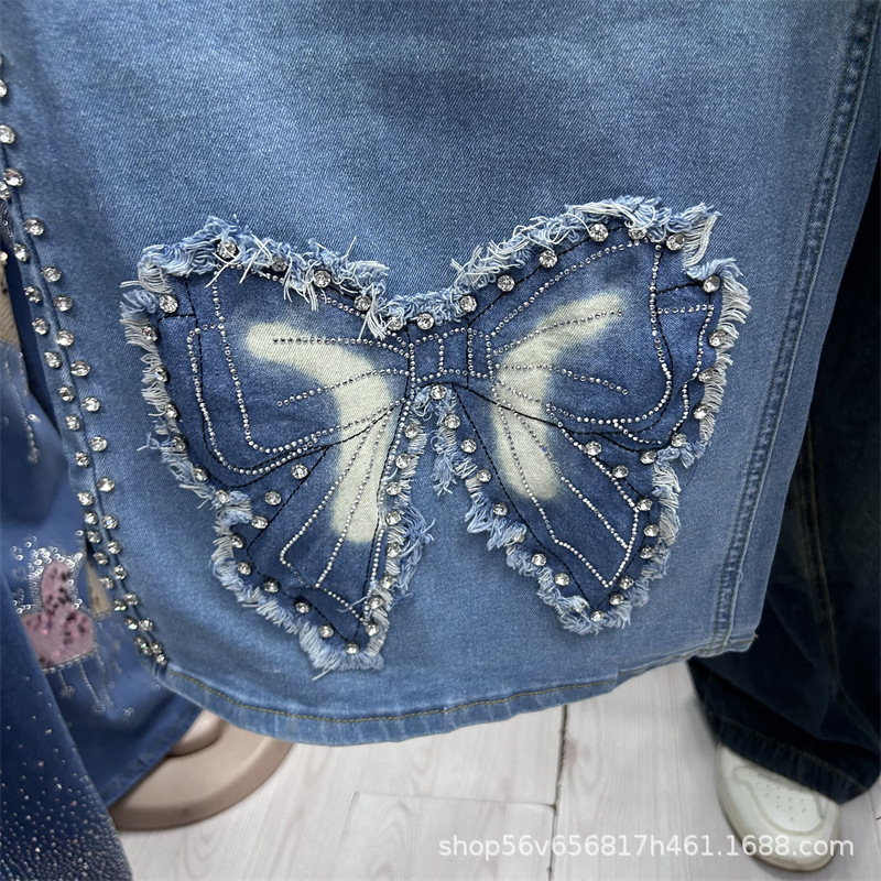 New Spring Summer Loose Women  - Embroidery On Jeans ulasan dan harga