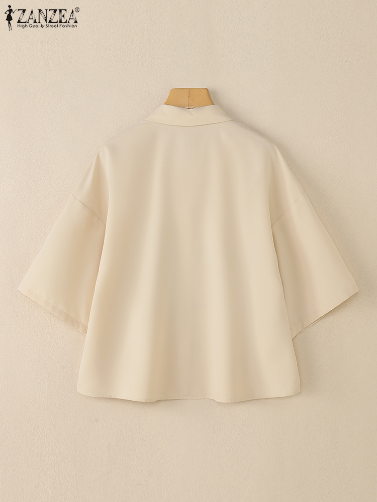 ZANZEA Women's Casual Collared - Embroidery On Shirt ulasan dan harga