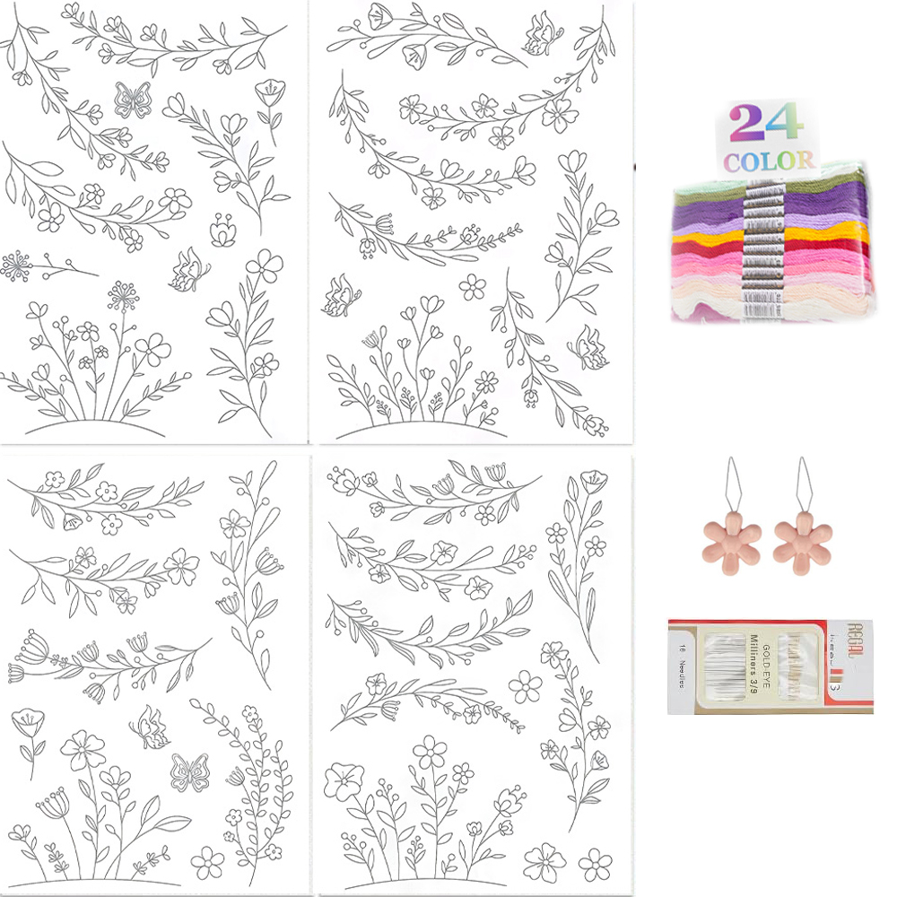 Water Soluble Embroidery Stabi - Embroidery Flower Pattern ulasan dan harga