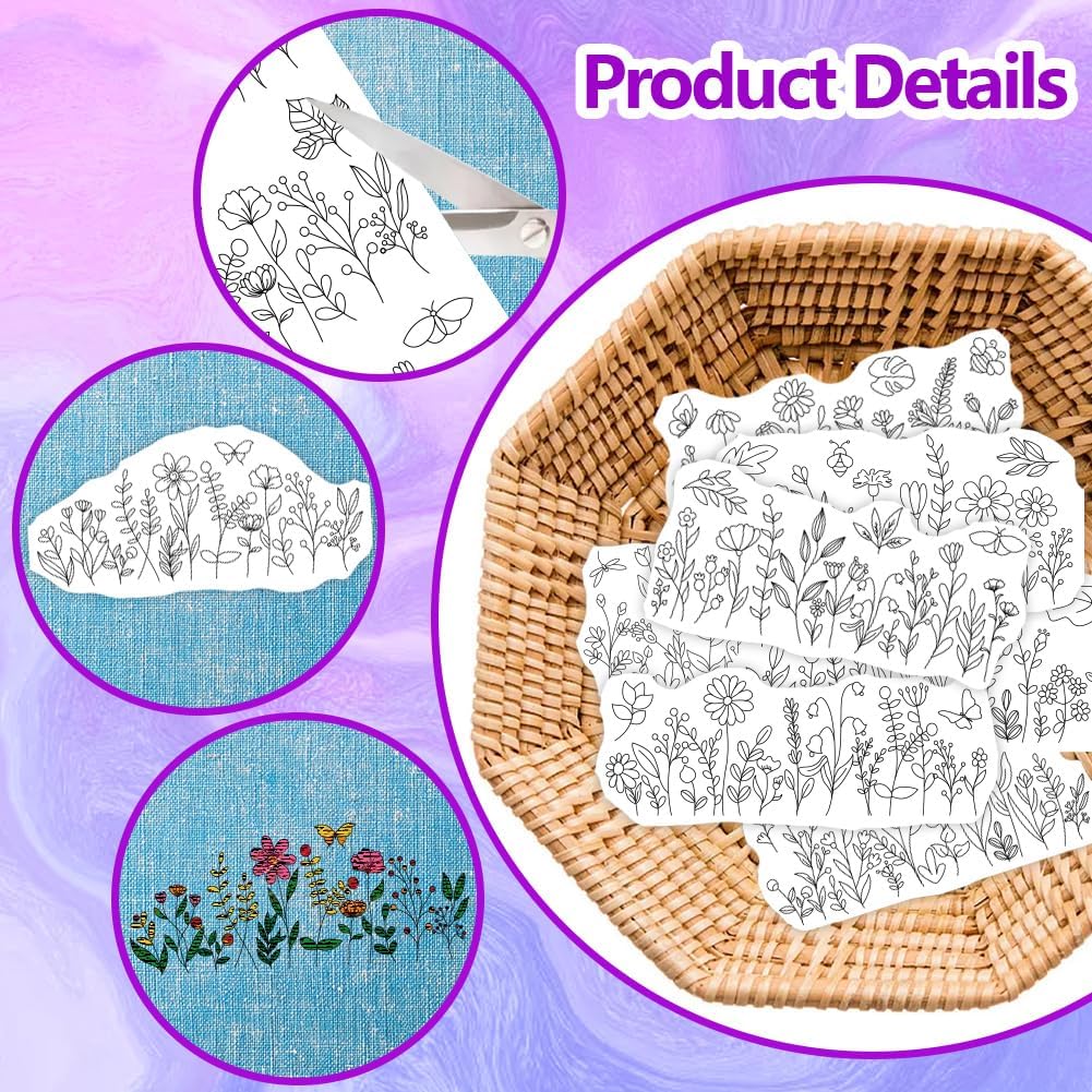 Water Soluble Embroidery Patte - Embroidery Flower Pattern ulasan dan harga