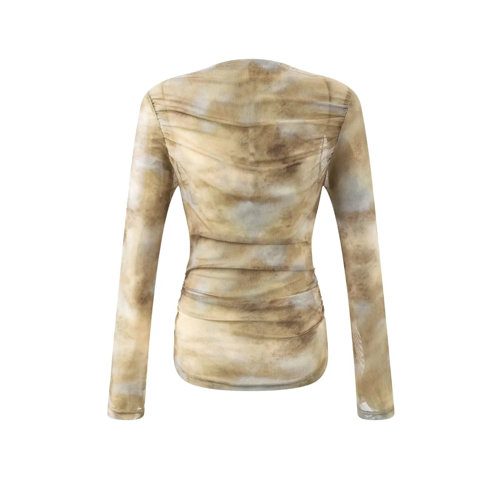 2025 Sexy Tie-Dye Print Ruched - Embroidery Fashion ulasan dan harga