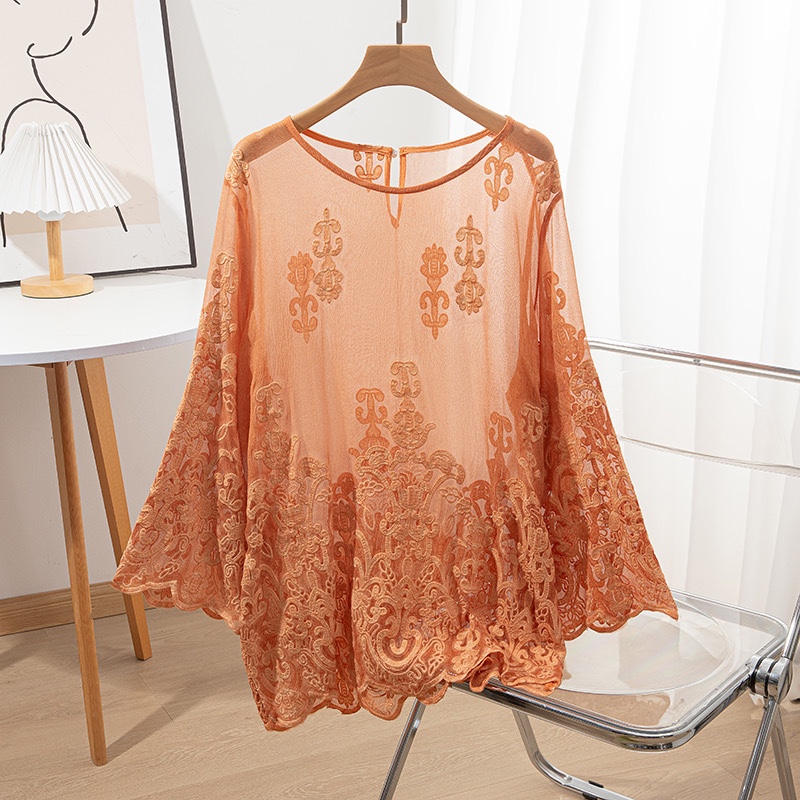 100% Mulberry Silk Women Long  - Embroidery On Shirt ulasan dan harga