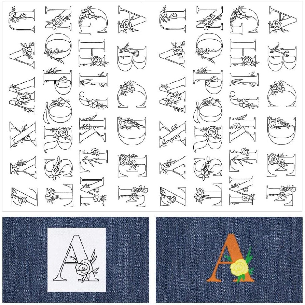 104Pcs Letter Embroidery Trans - Embroidery Initials ulasan dan harga