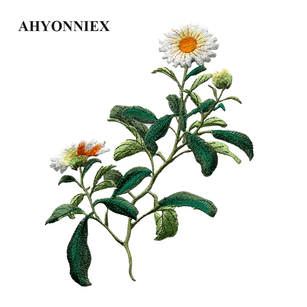 1 Piece Iron on Embroidery Pat - Embroidery Flower Pattern ulasan dan harga
