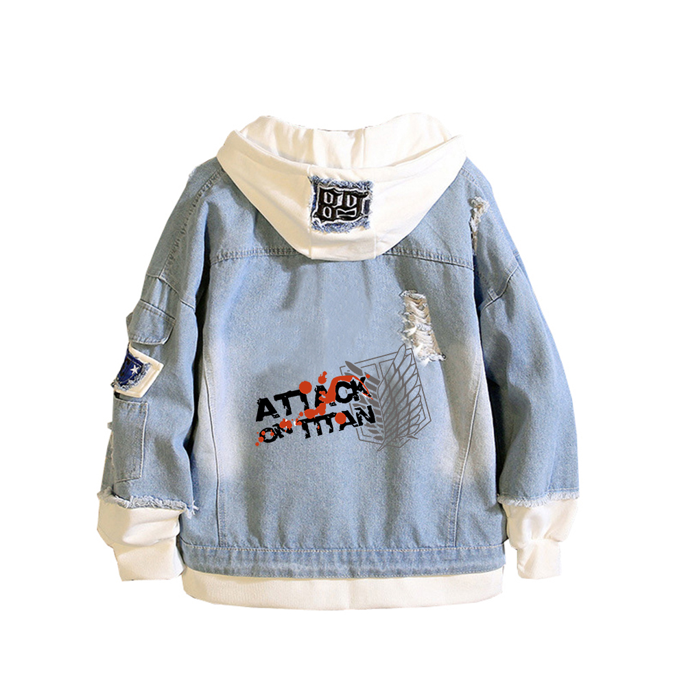 Attack on Titan Anime Denim Ja - Embroidery On Jeans ulasan dan harga