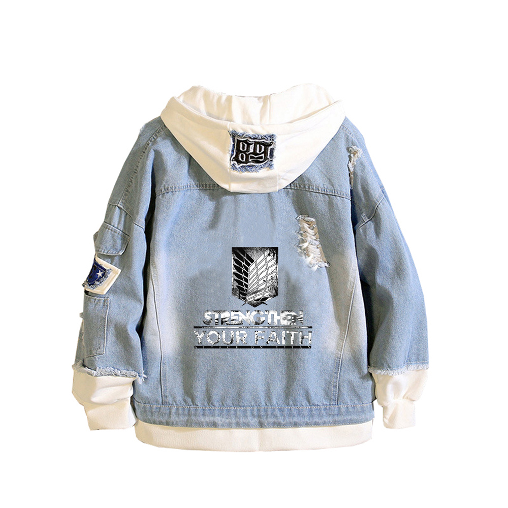 Attack on Titan Anime Denim Ja - Embroidery On Jeans ulasan dan harga