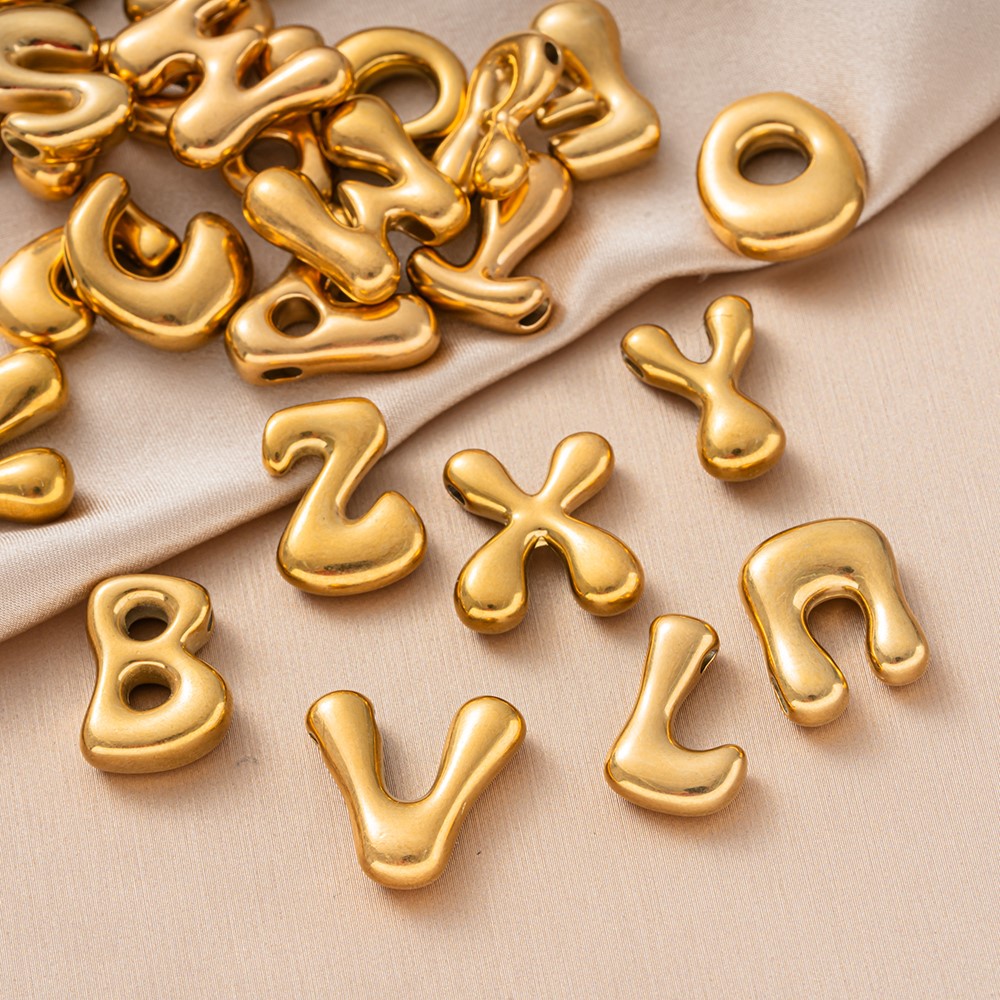 5Pcs Fashion Stainless Steel G - Embroidery Charm ulasan dan harga