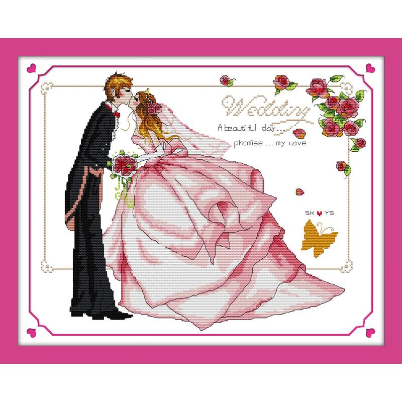Wedding Series Counting Cross  - Embroidery Tas ulasan dan harga
