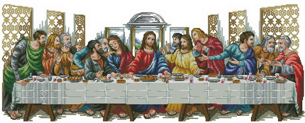 Last supper jesus sewing kit 1 - Embroidery Jesus ulasan dan harga