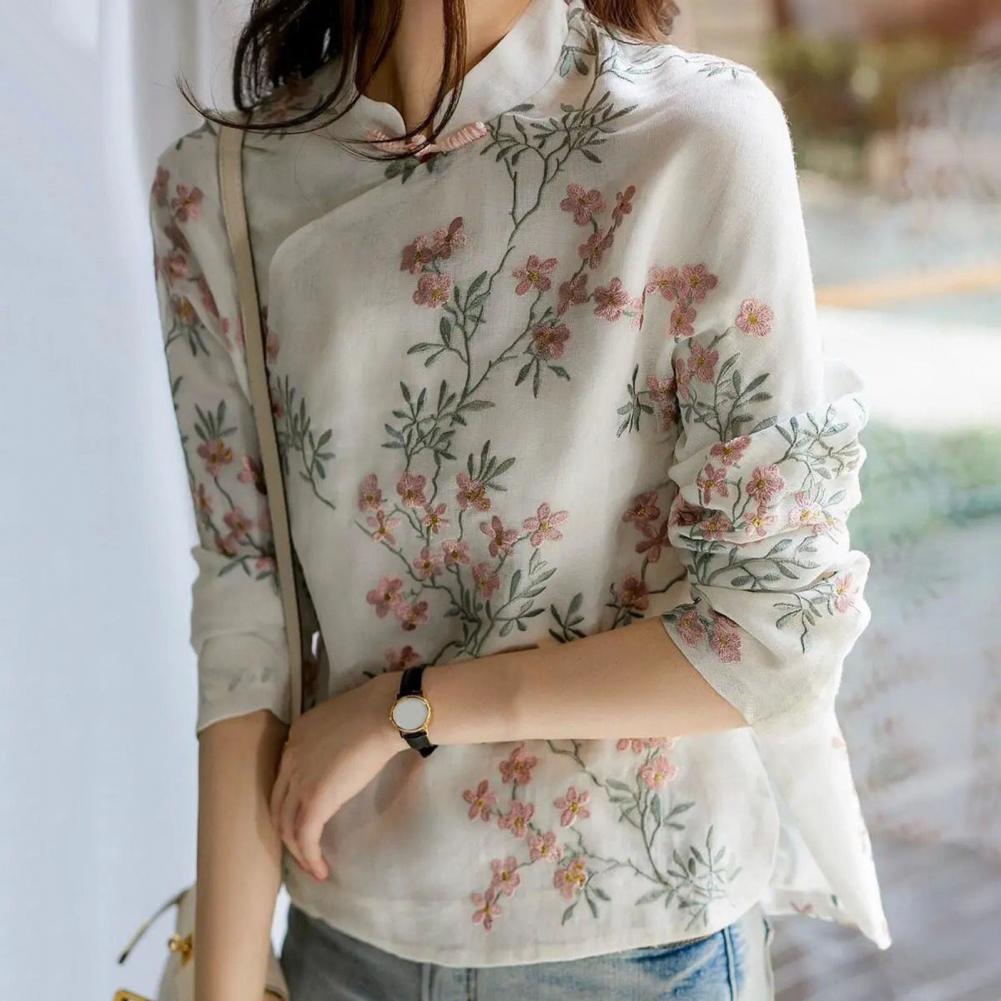 Women Shirt Chinese Style Embr - Embroidery Cardigan ulasan dan harga